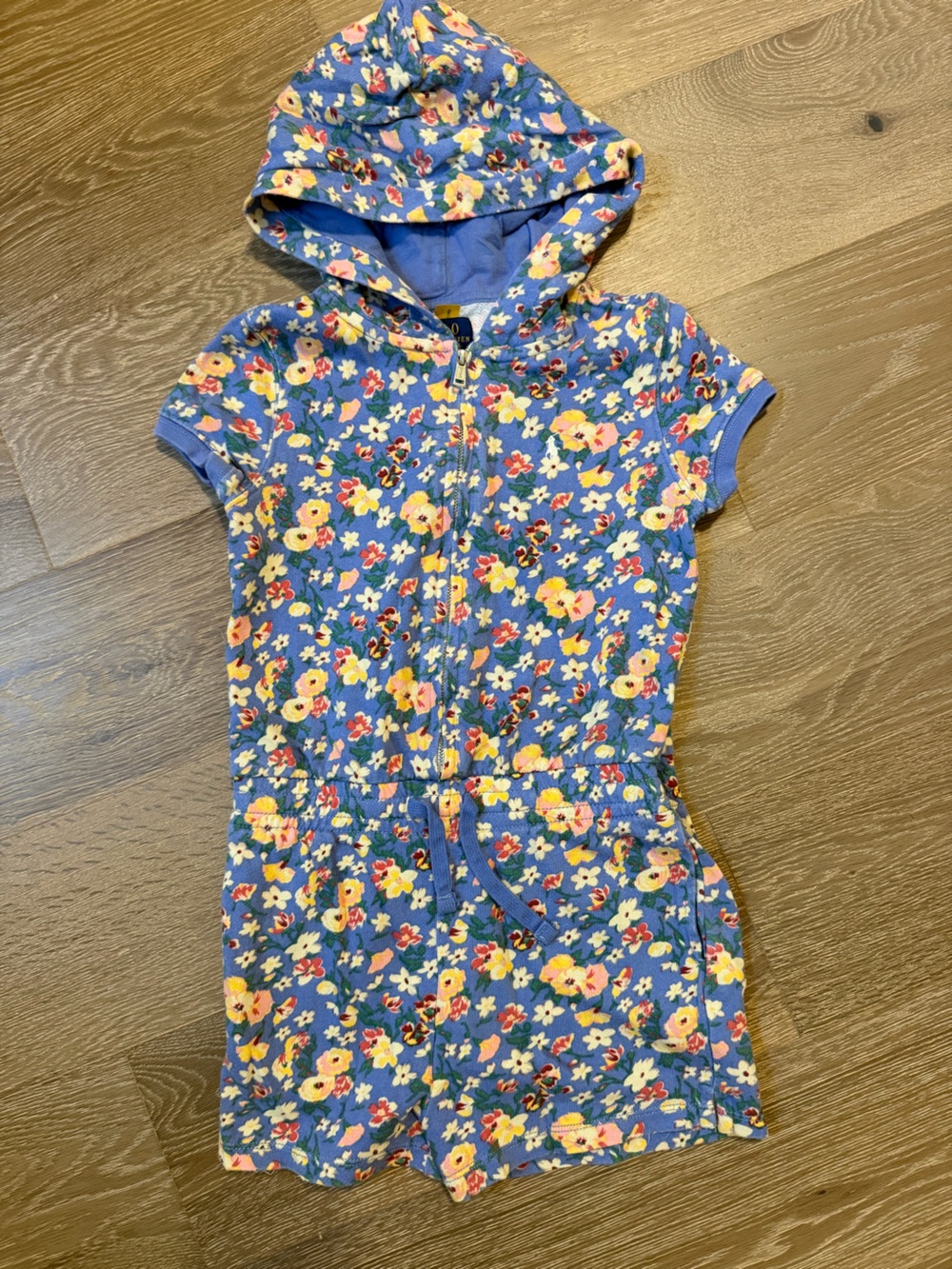 Polo by Ralph Lauren Romper Blue Floral Hooded Shortie